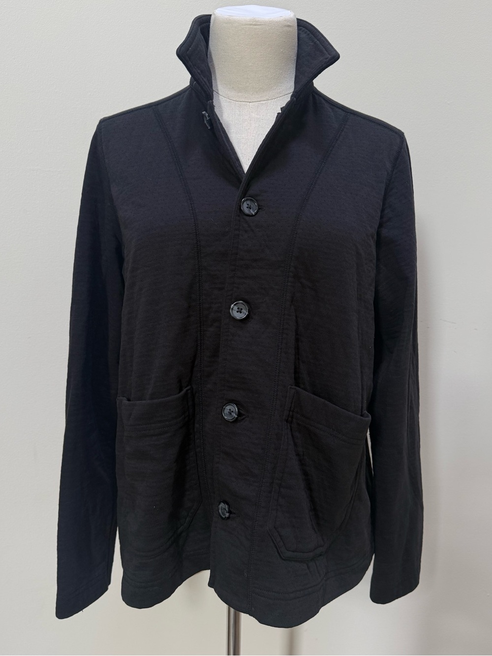 Billy Reid Women’s Black Textured Knit Button Front Jacket/Cardigan Size Small